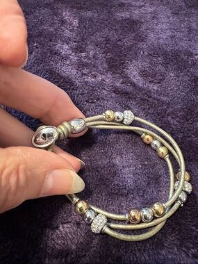 Fossil silver and Gold Multi-Strand Beaded Bracelet